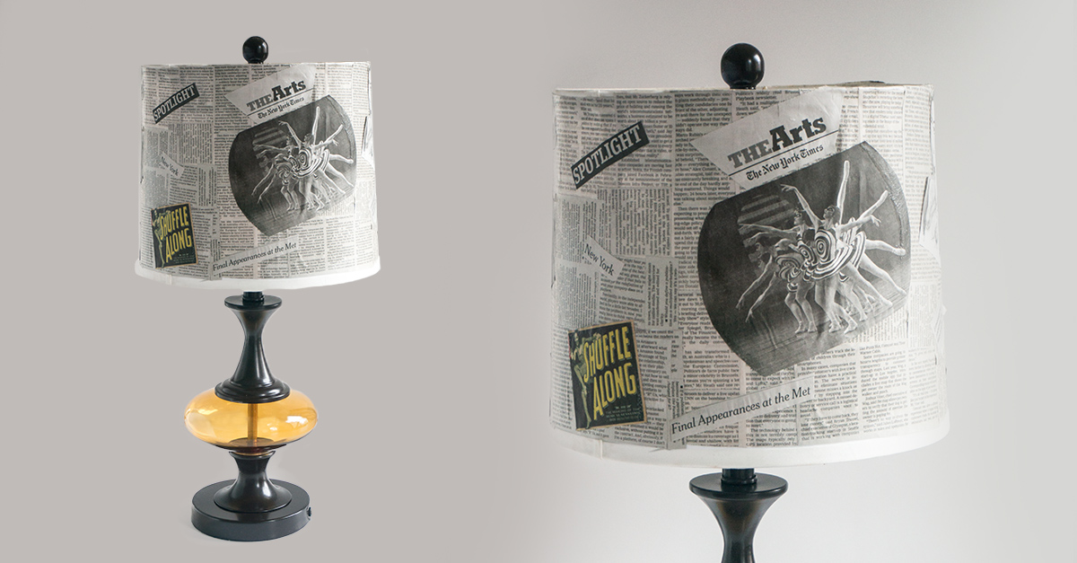 news paper lamp