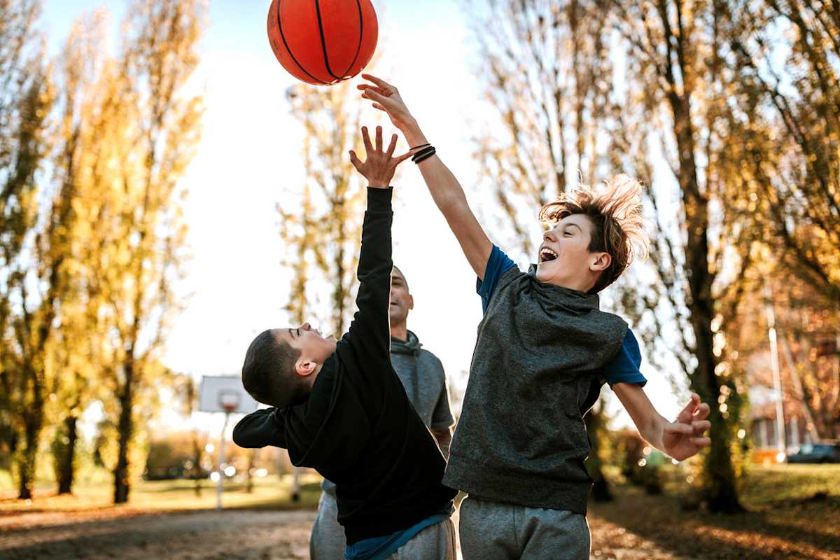 Rivalry between brothers on basketball match Rivalry between brothers on basketball match