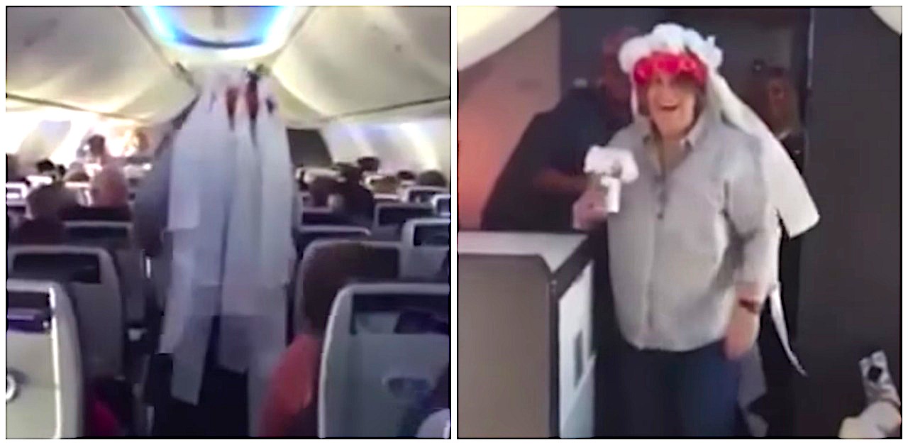 Couple Celebrates 40th Wedding Anniversary On Plane