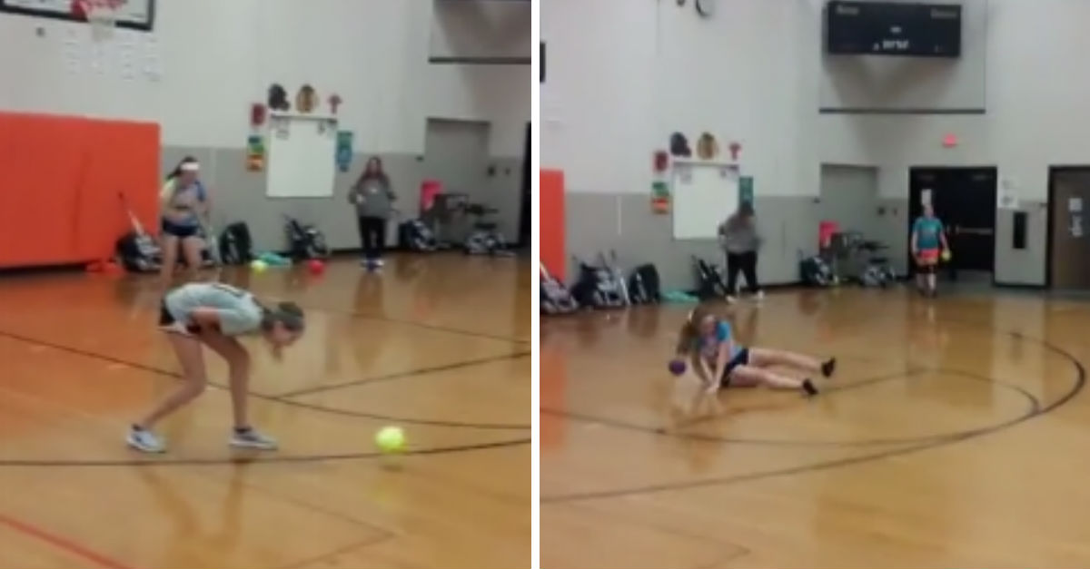 Girl Brings Players To Their Knees With Dodgeball Throw
