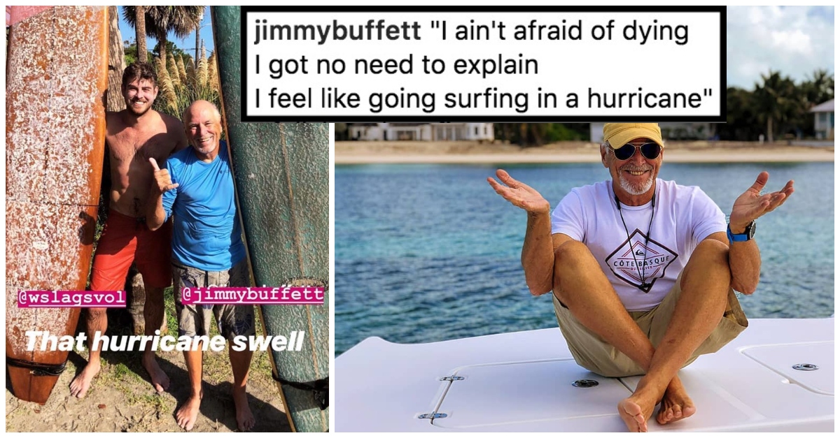 Jimmy Buffett Shares Surfing Photo Days Before Hurricane Florence Hits