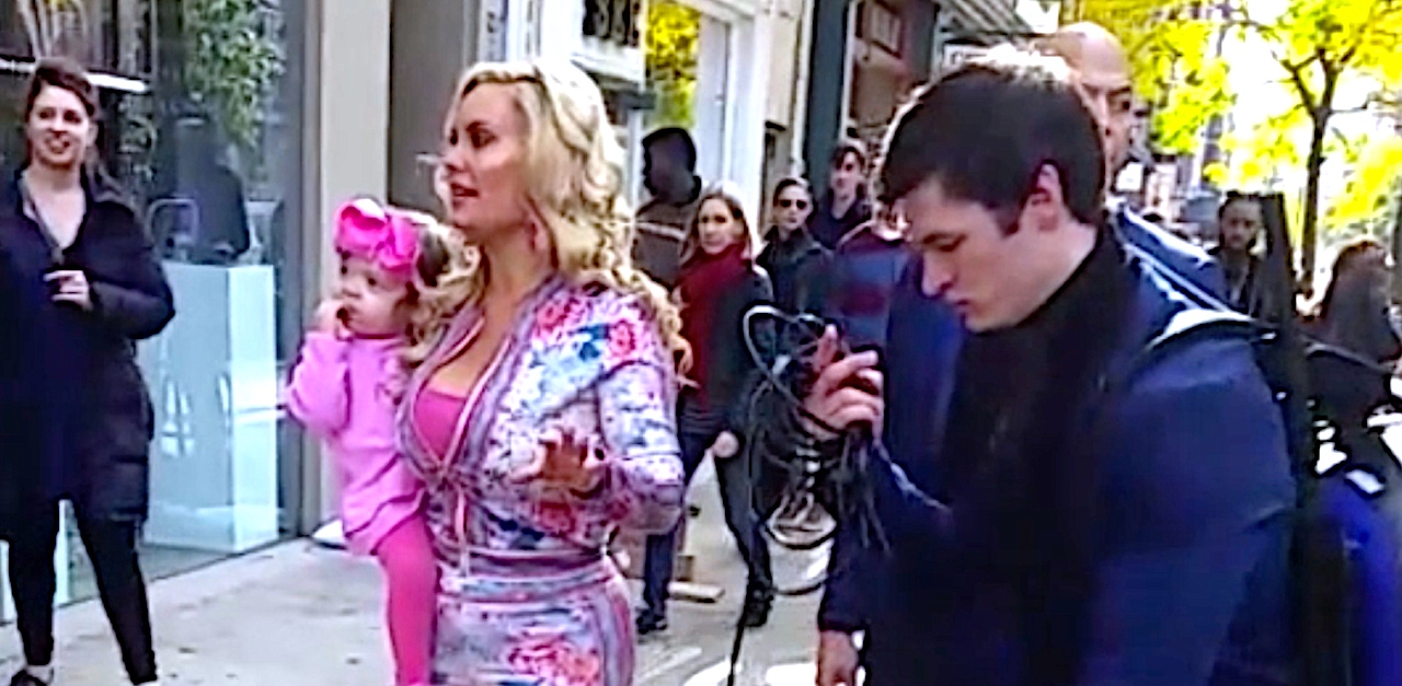 Coco Austin Has Assistant Vacuum The Sidewalk Before Her