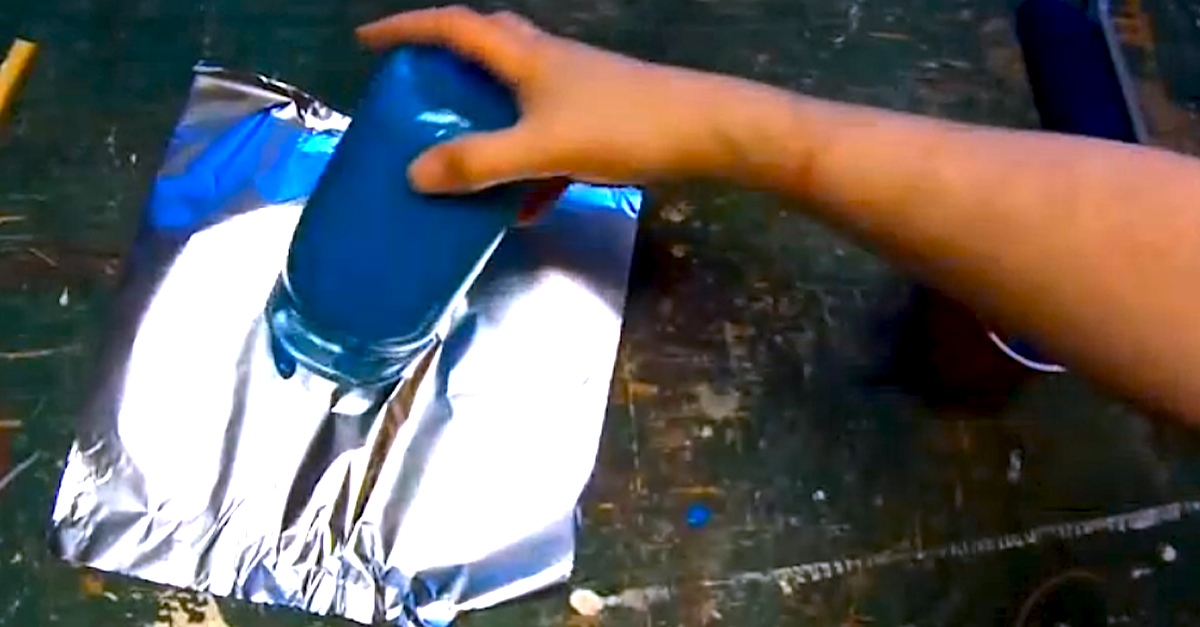 He Paints An Old Jar And Puts It On Tin Foil. Watch What Happens When