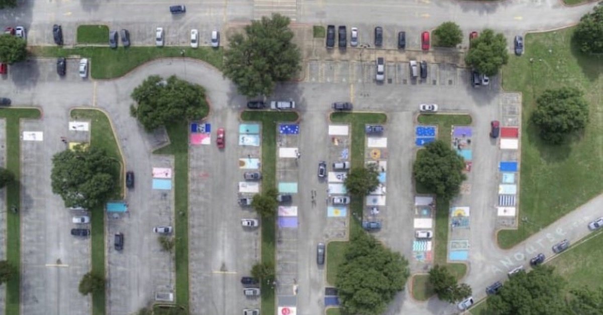 High School Parking Lot Is Transformed When Students Uniquely Paint