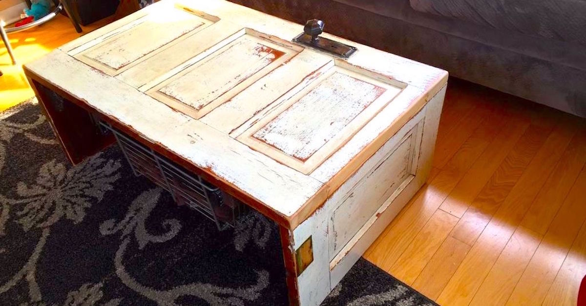 coffee tables made out of old doors