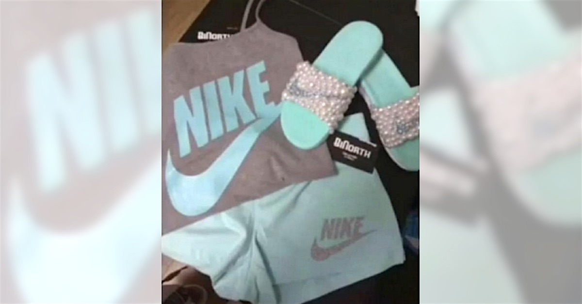 pink and grey nike outfit