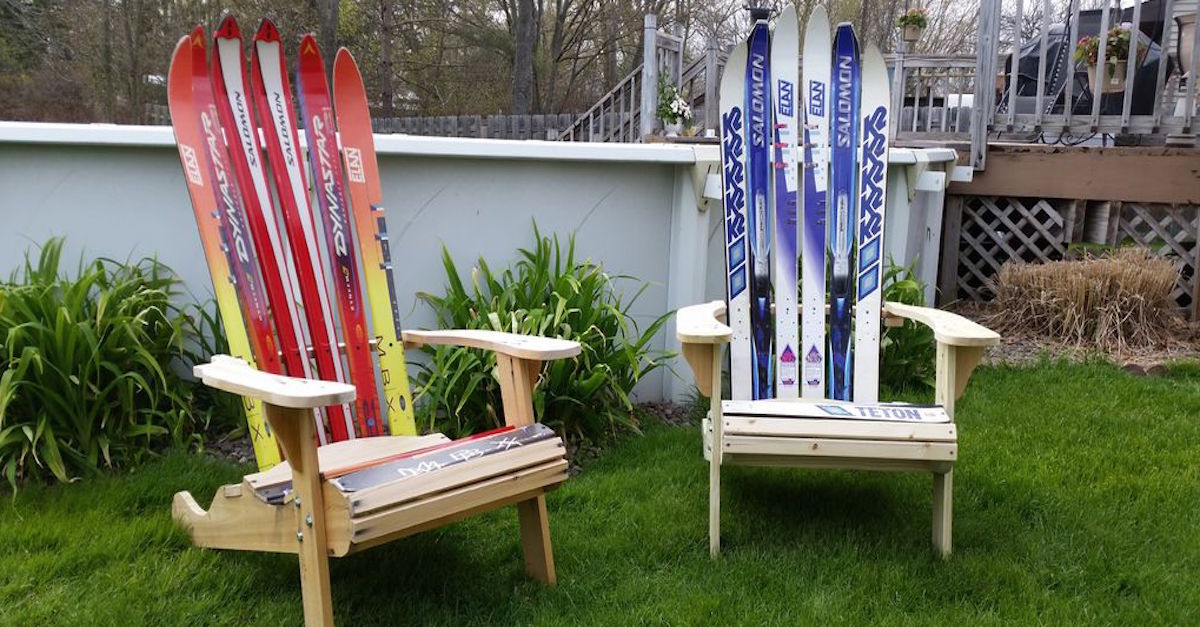 adirondack chairs made from old skis