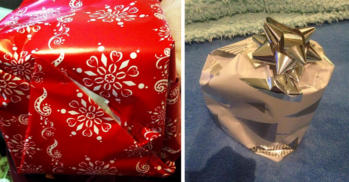 poorly wrapped gift