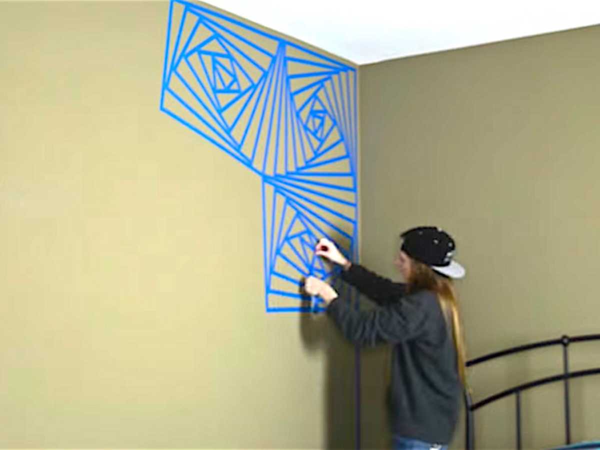 Easy Wall Painting Ideas With Tape easy-wall-painting-ideas-with-tape
