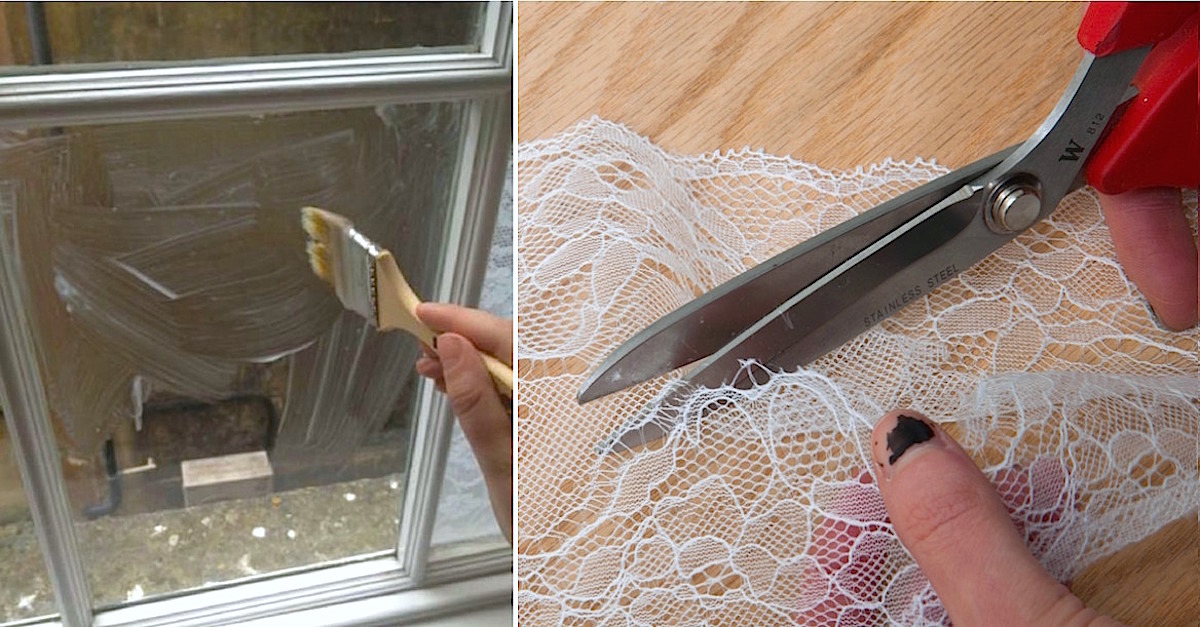 DIY Lace Covered Windows - Life Should Cost Less