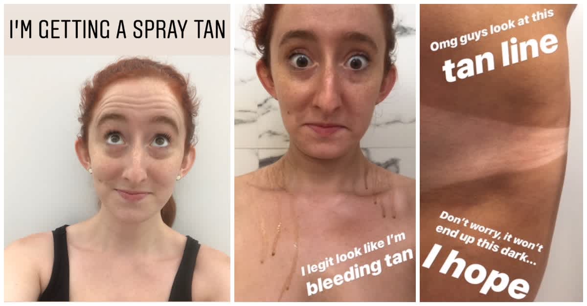 spray tan before and after fair skin