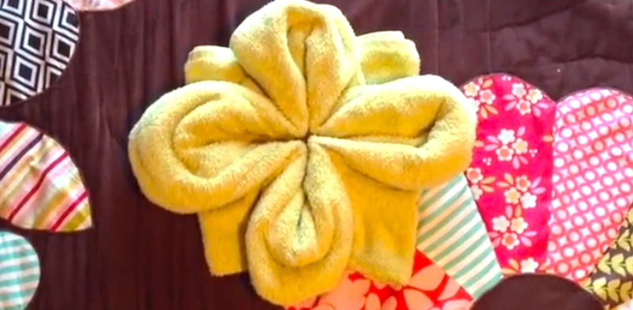 She Folds A Yellow Towel Into A Perfect Square. But When She Does THIS
