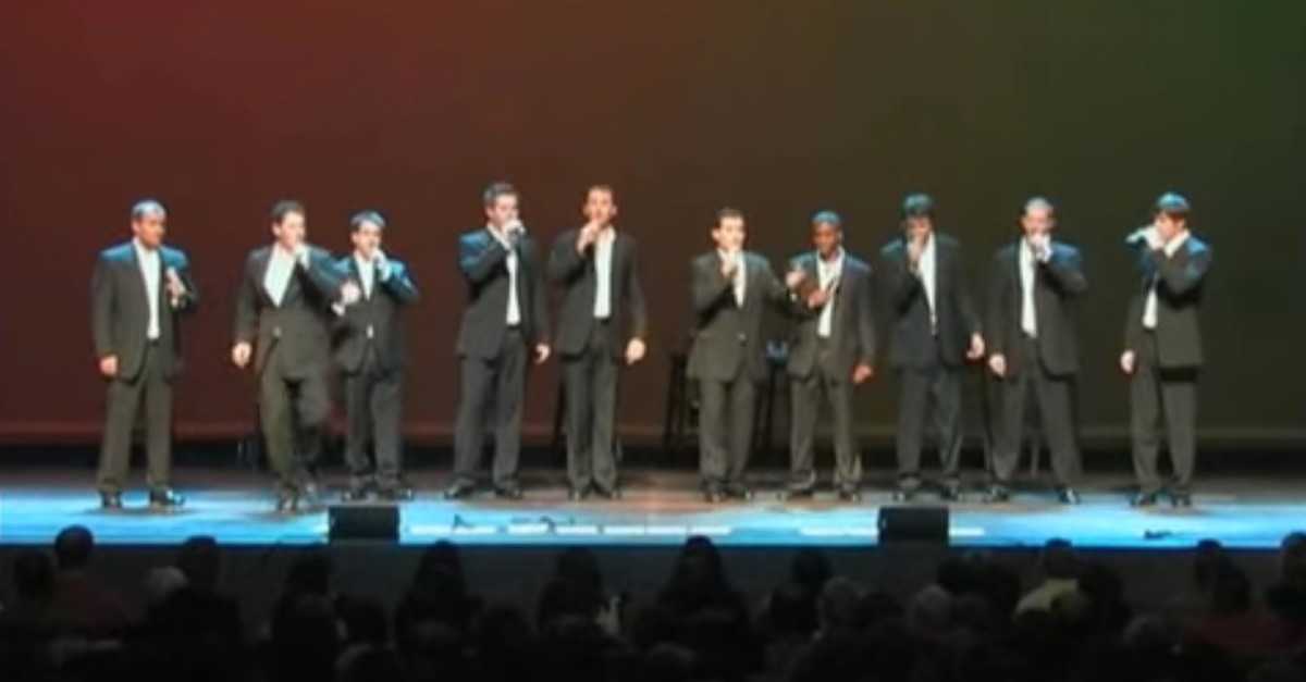 They Line Up On Stage For A Christmas Song But Keep Your Eye On The Second Guy From The Left Littlethings Com Twelve Days Of Christmas Straight No Chaser