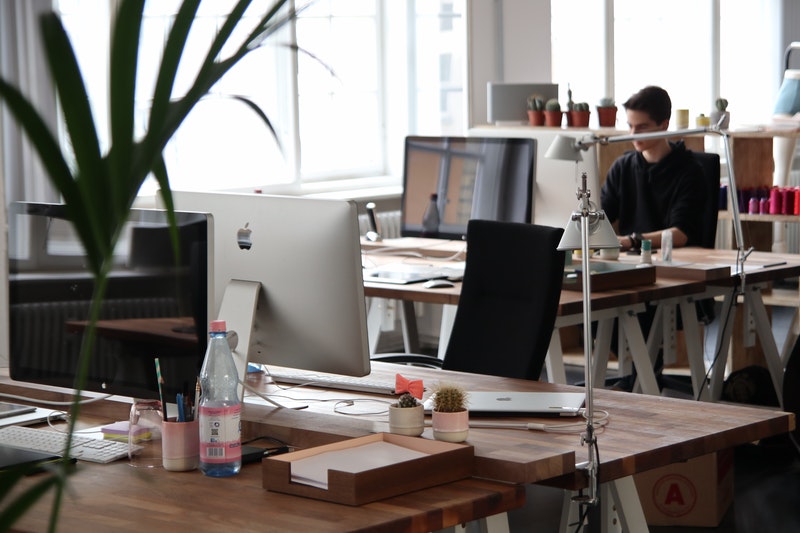 Man working alone in office