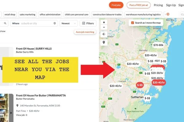 sparestaff job search map