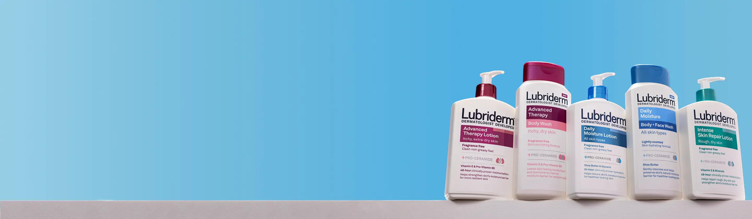 Three lubriderm products