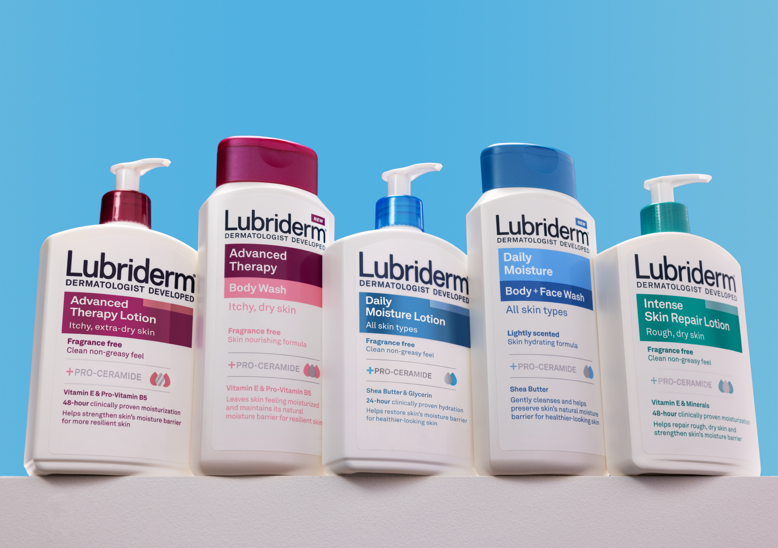 Three lubriderm products