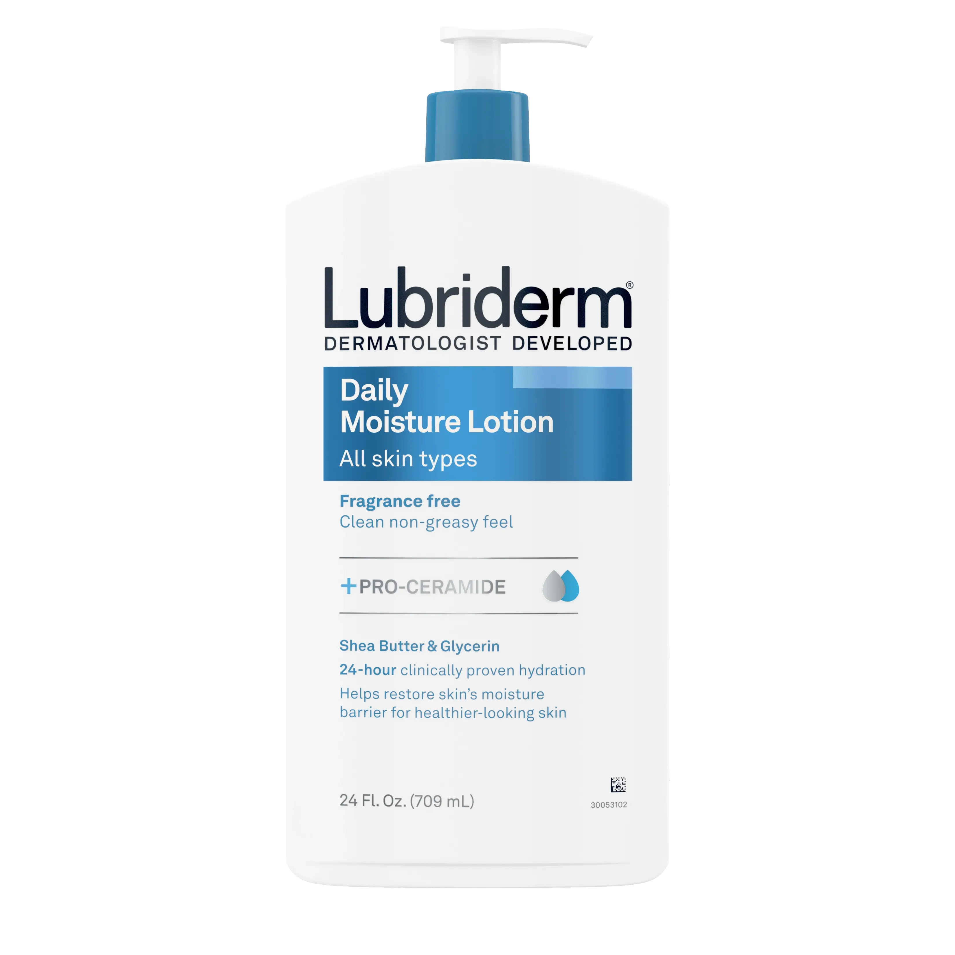  Front Pack shot of Lubriderm® Daily Moisture Lotion Fragrance-Free 24 oz