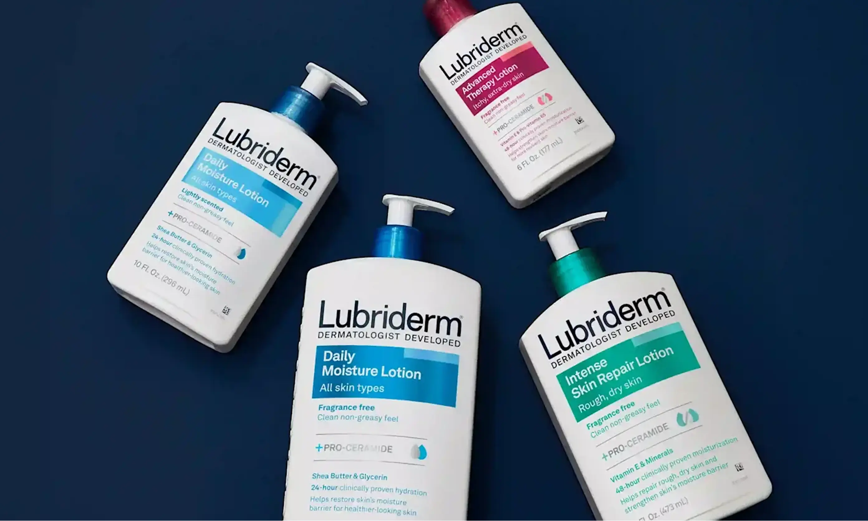 The Lubriderm® products line up you love, now with +Pro-Ceramide!