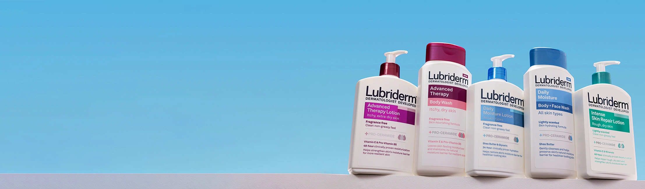 Three lubriderm products