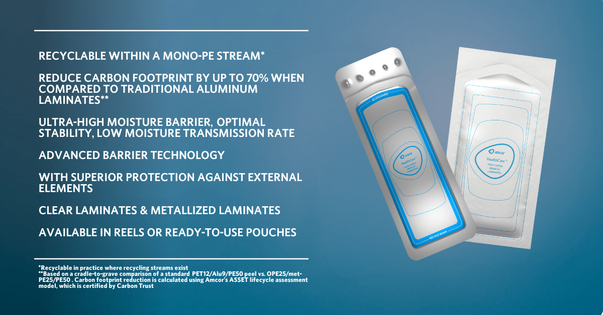 Recycle-ready high-shield medical laminates main features 