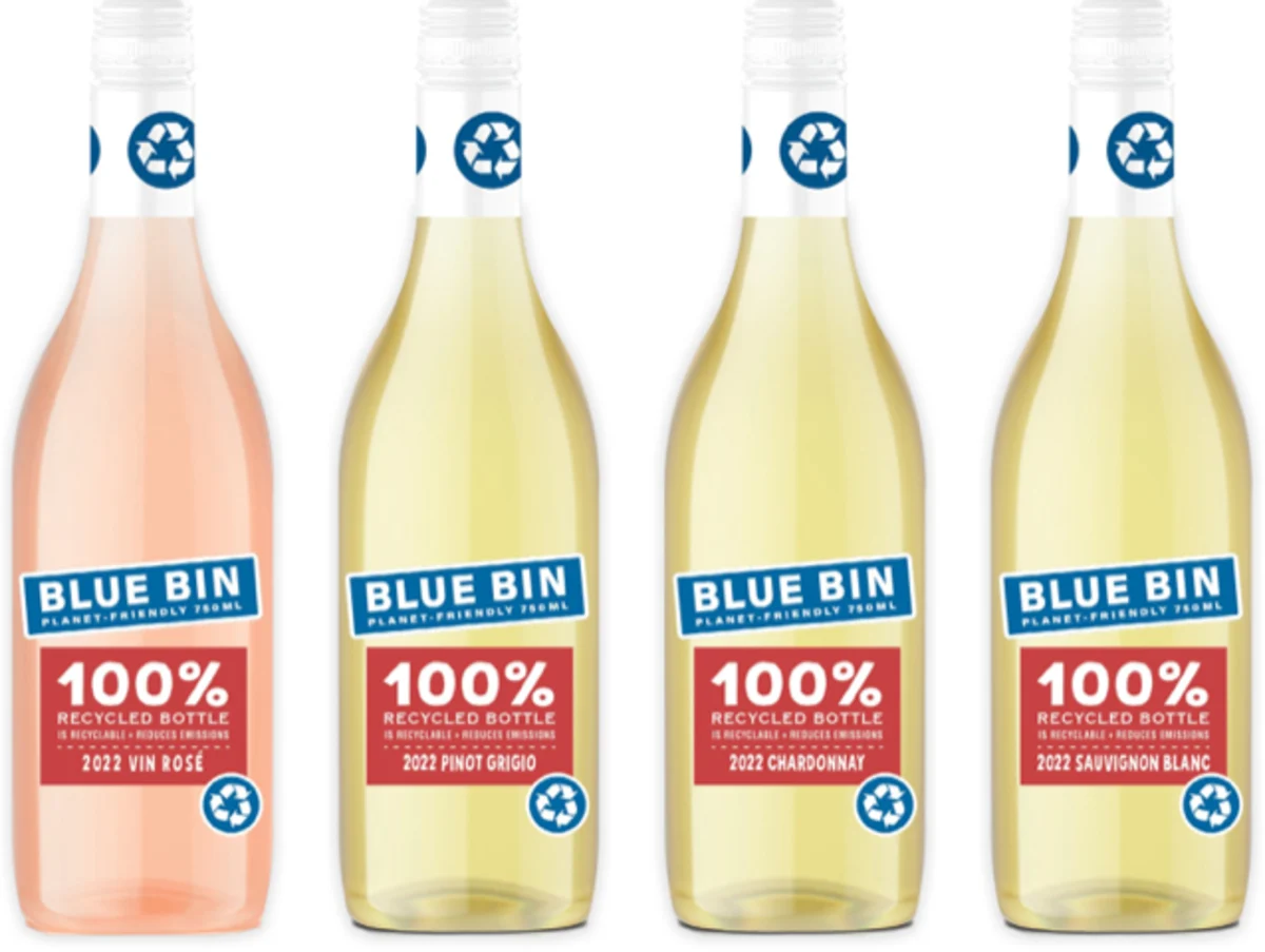 Ron Rubin Blue Bin bottled in Amcor's 100% recycled PET bottle