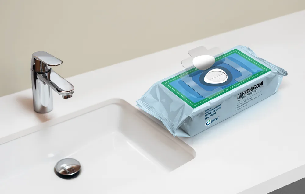 Amcor recycle ready wet wipes pack