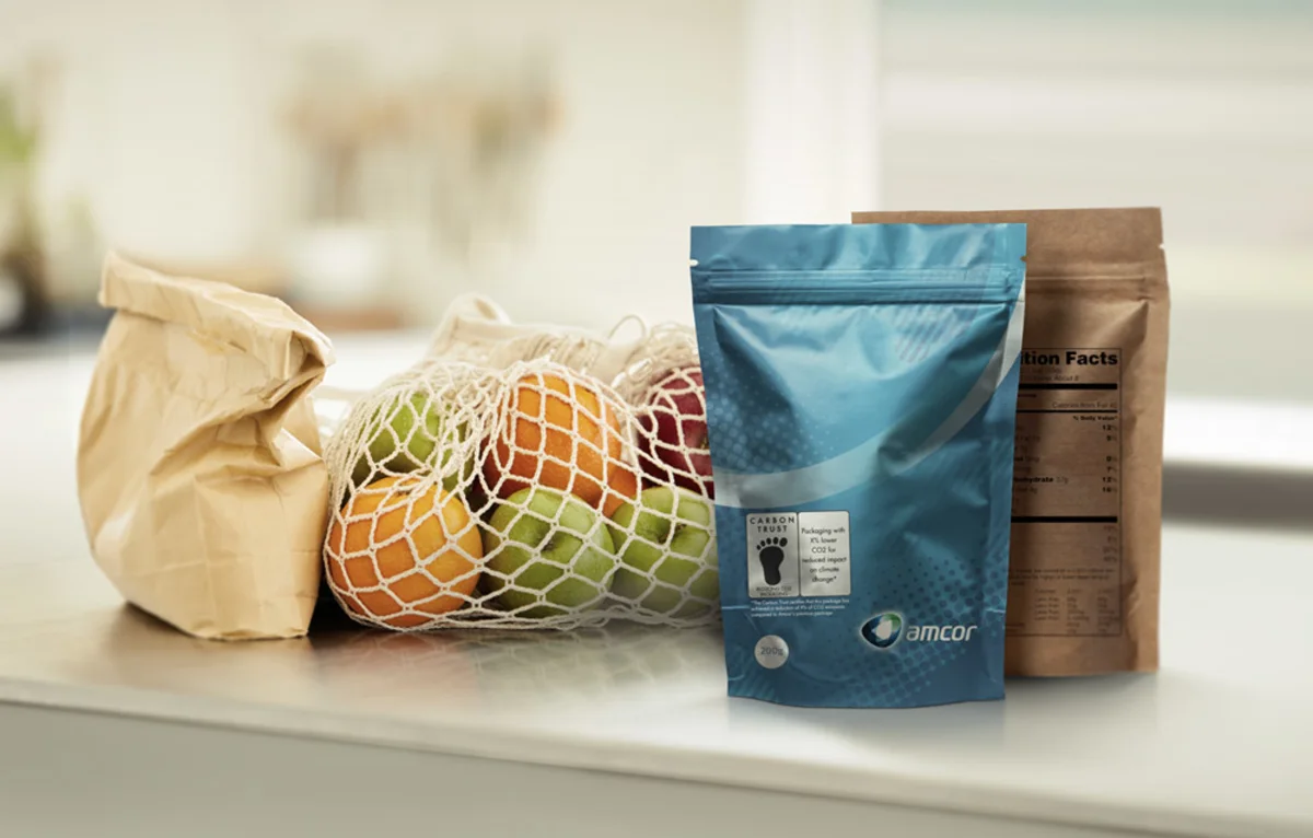 Amcor carbon labelling service with Carbon Trust