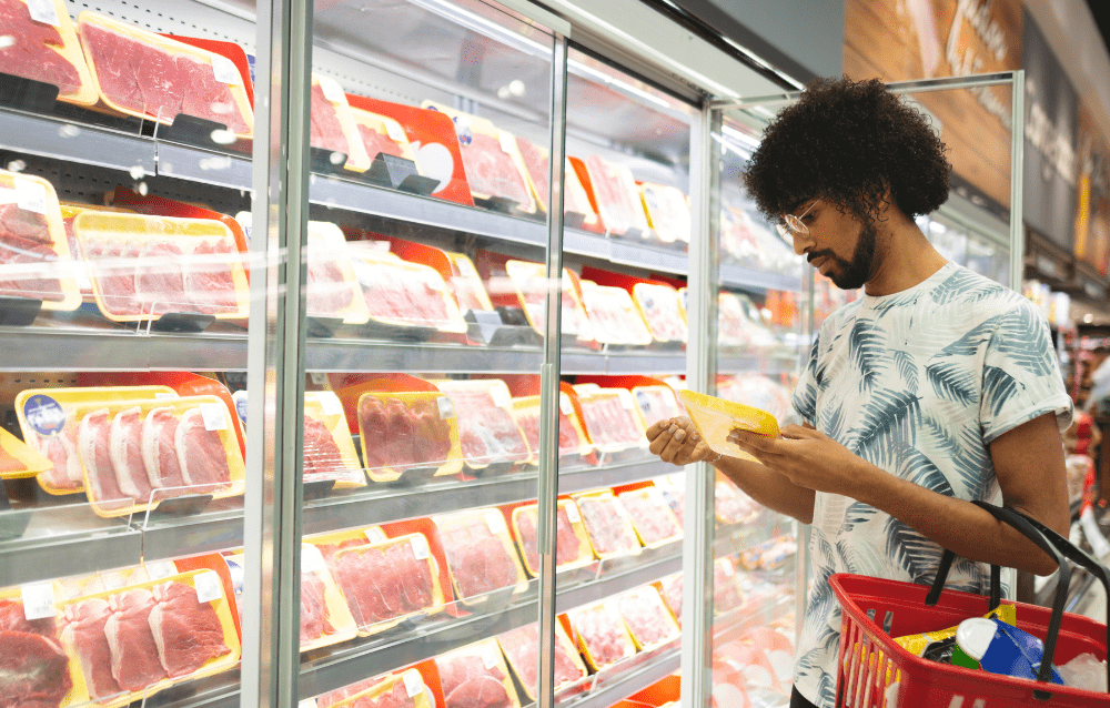 Meat supermarket aisle