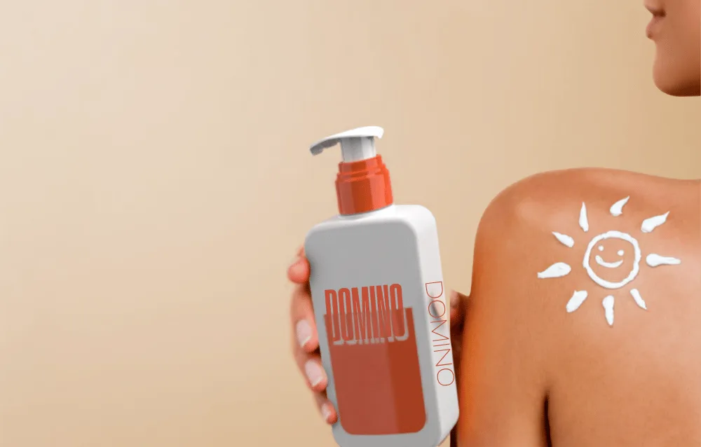 Domino sunscreen pump bottle
