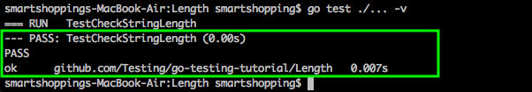 TDD step 2 test result