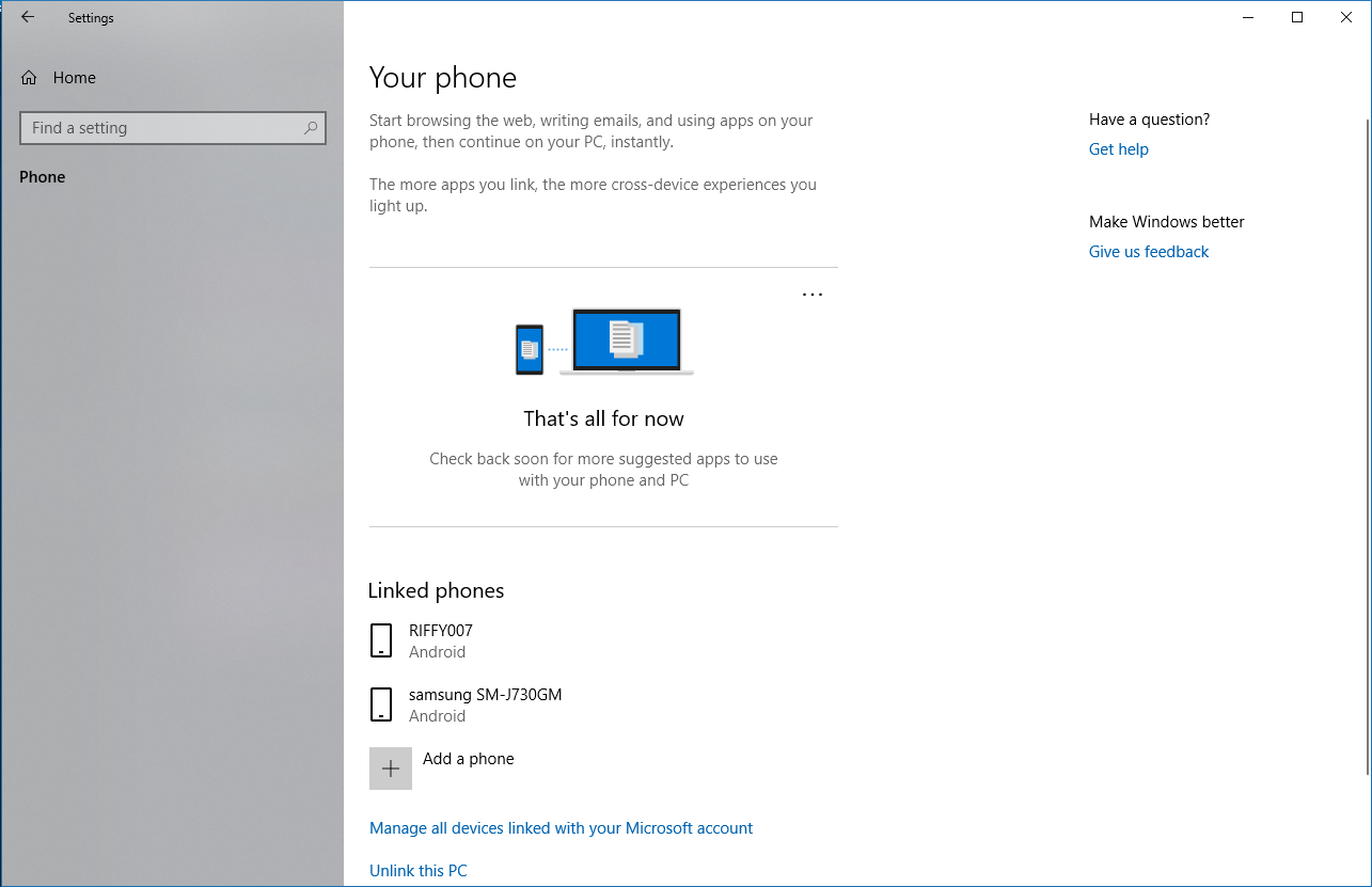 Settings > Phone