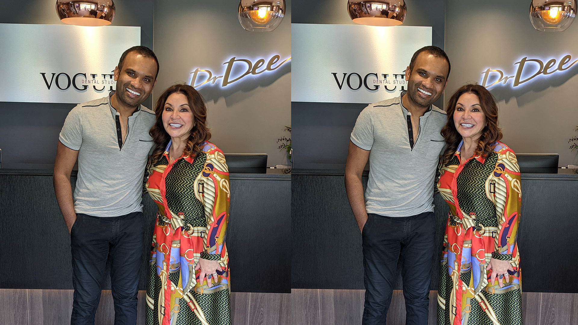 Mary and Dr Dee at Vogue Dental Studios.