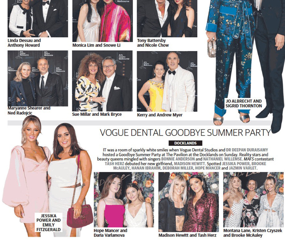 Goodbye Summer event at Vogue Dental Studios as reported by the Herald Sun.