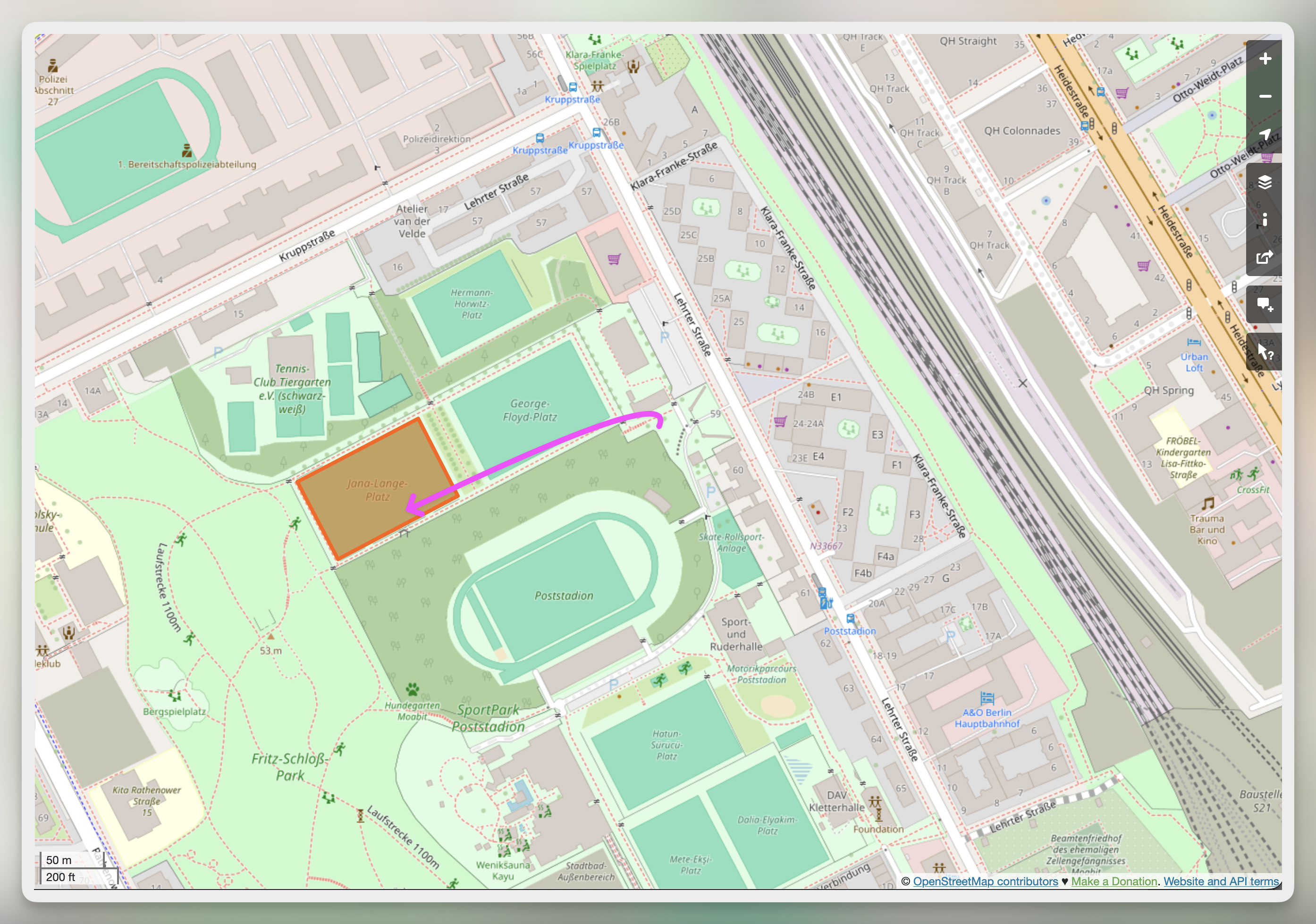 openstreetmap-poststadion