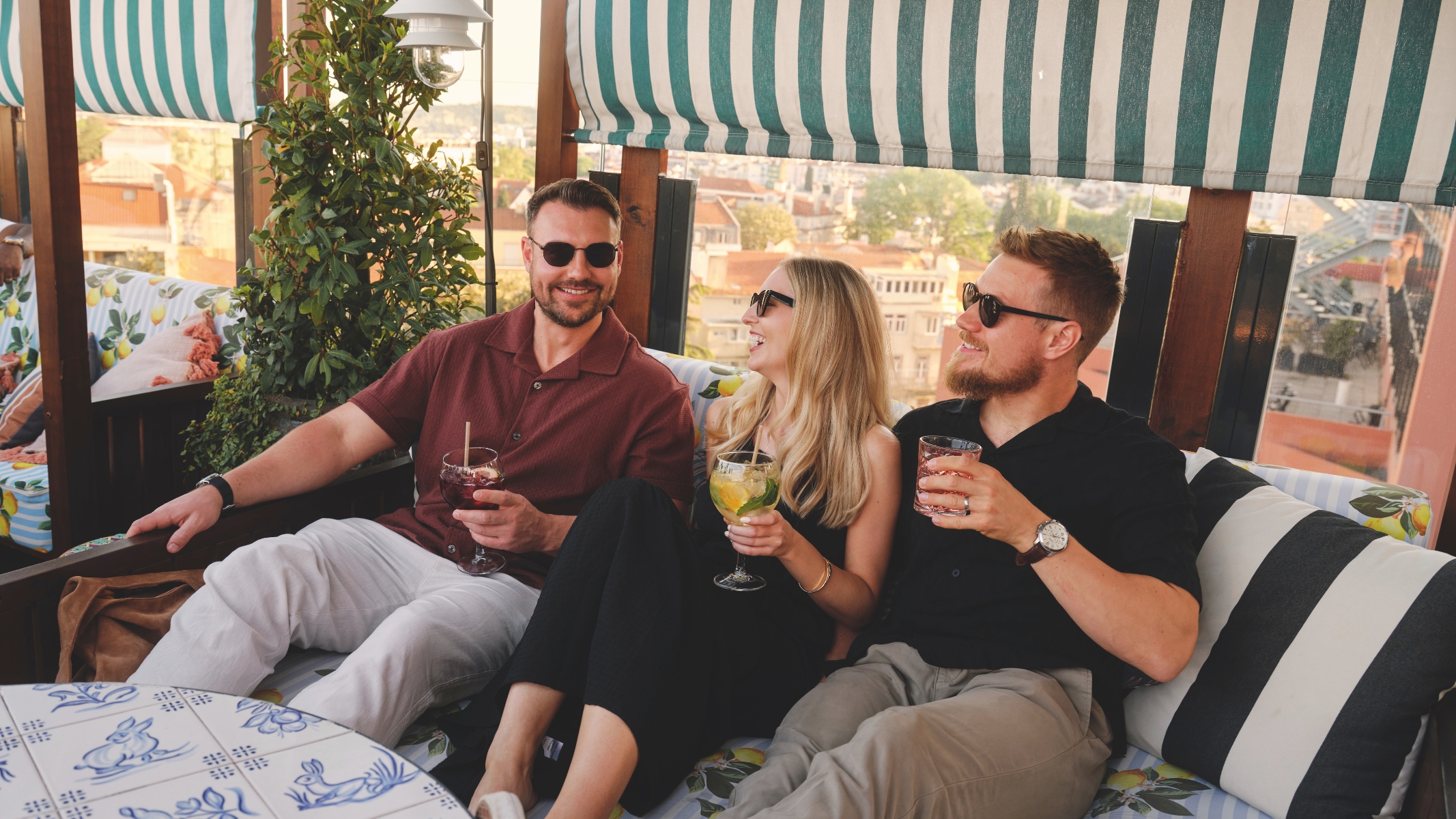 Friends drinking cocktails on holidays