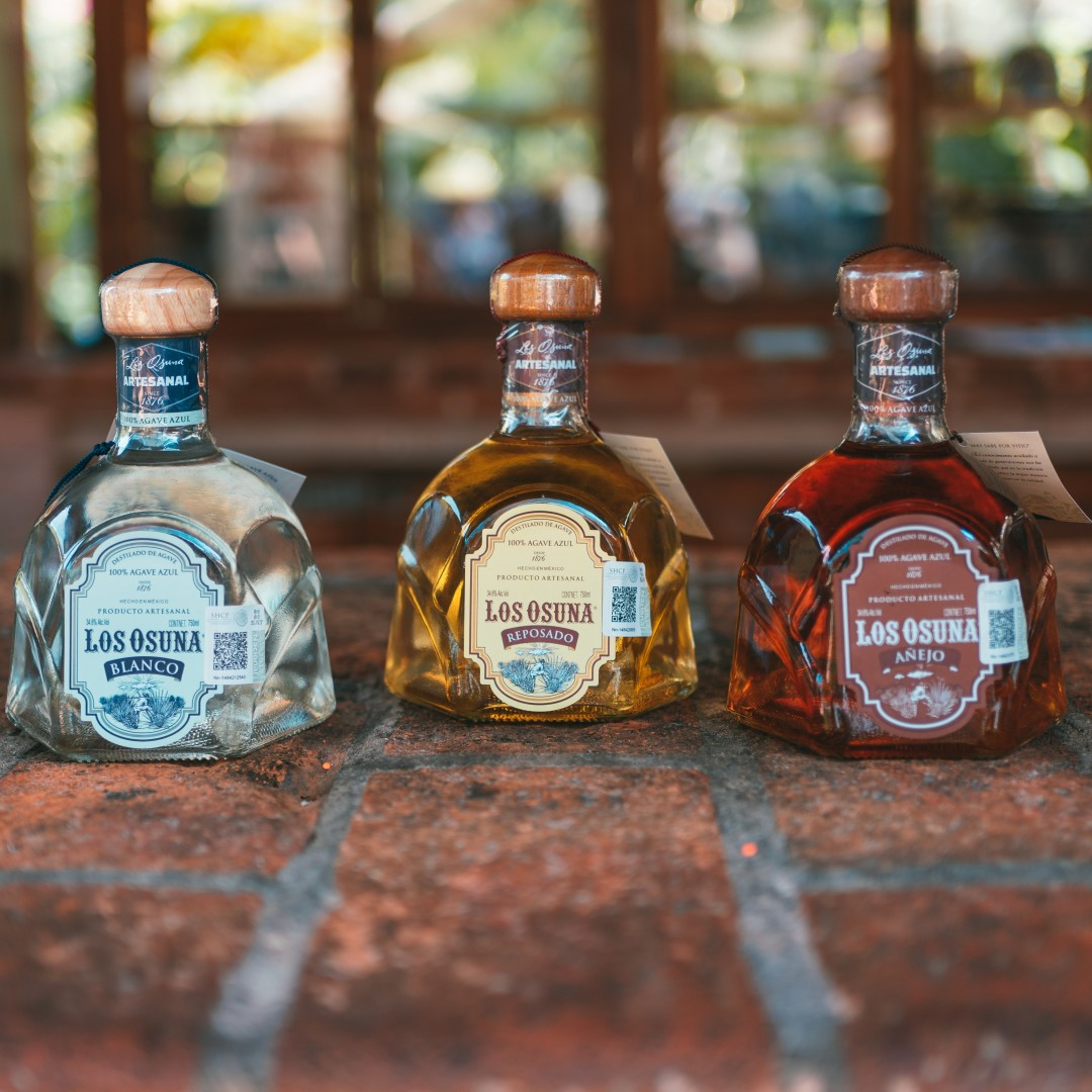 Swoop | a picture of three tequila bottles from los osuna distillery in mazatlan sinaloa mexico 