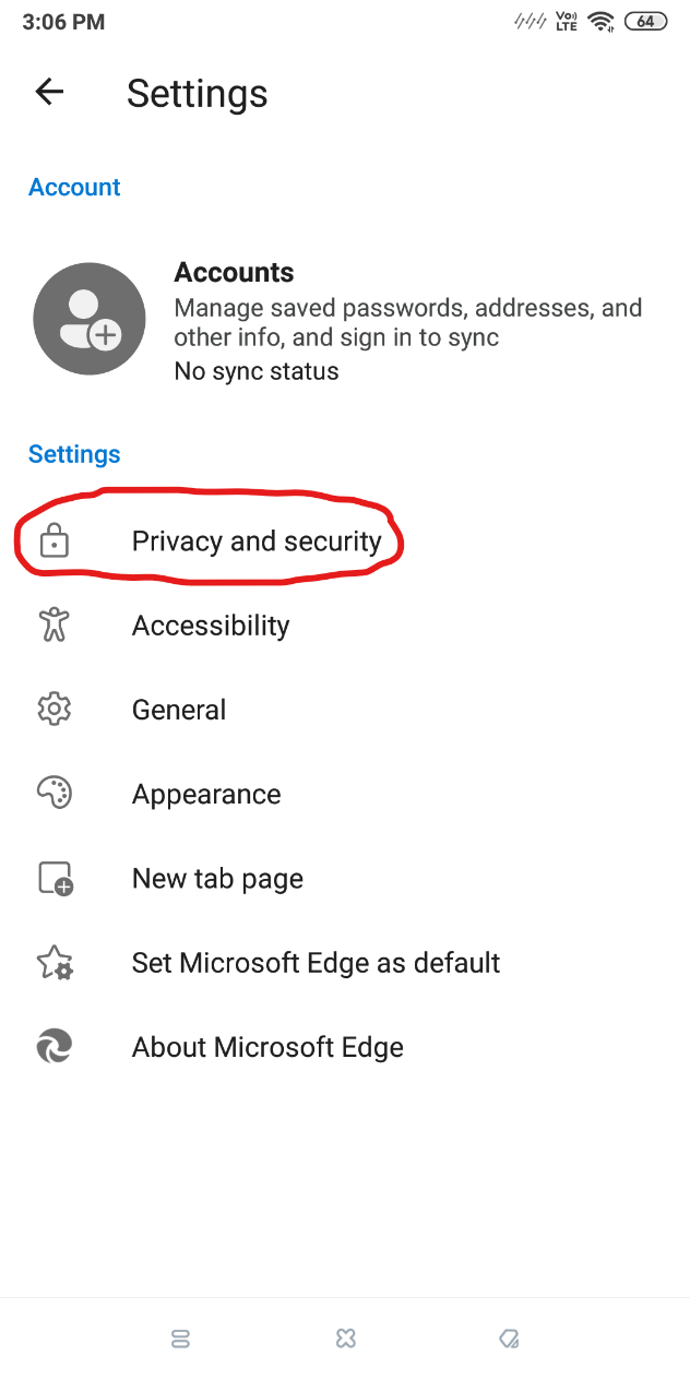 Privacy and Security Microsoft Edge