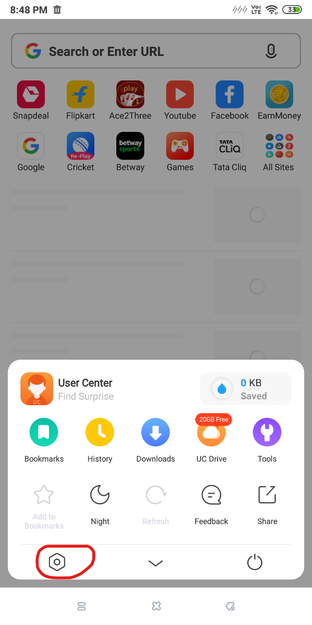 Delete Cookies For UC Browser android