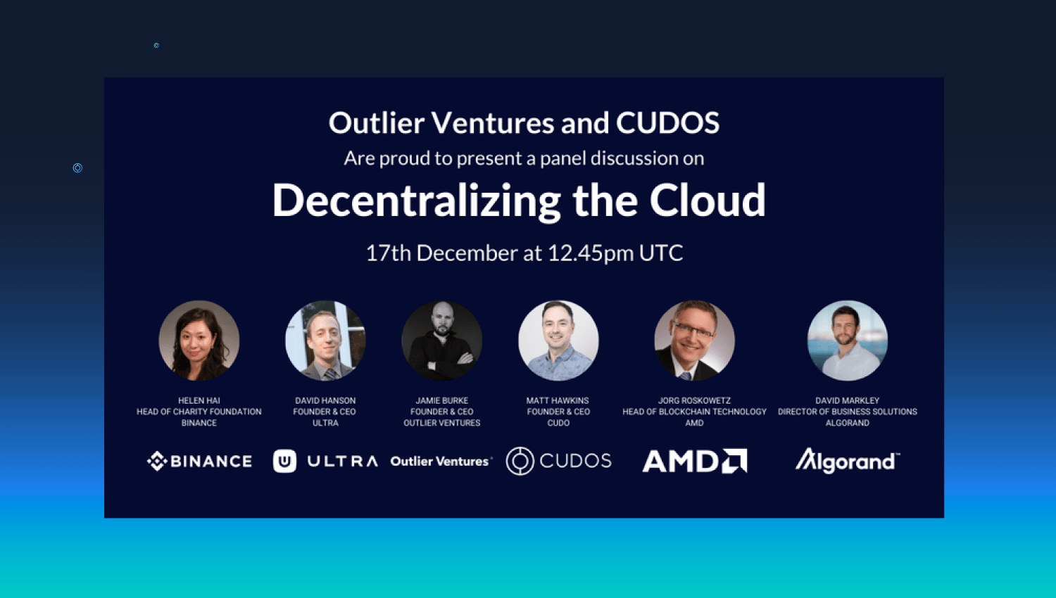 Panel Discussion Featuring Blockchain Leaders from AMD, Algorand Binance, Ultra and Cudo
