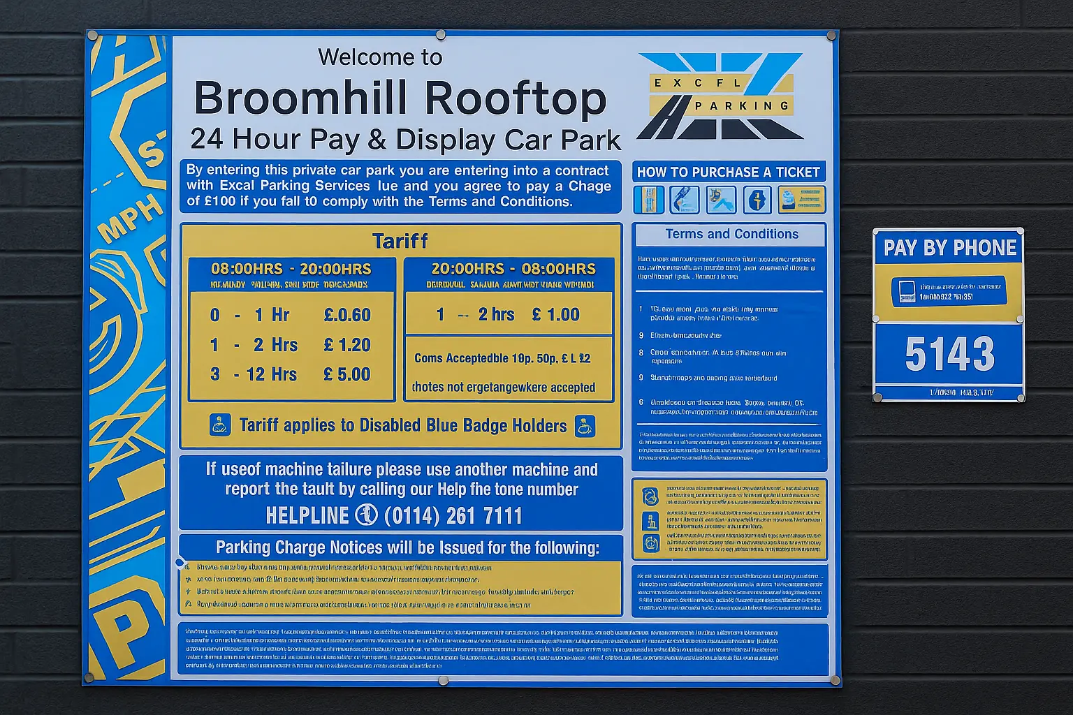 Excel Parking Sign