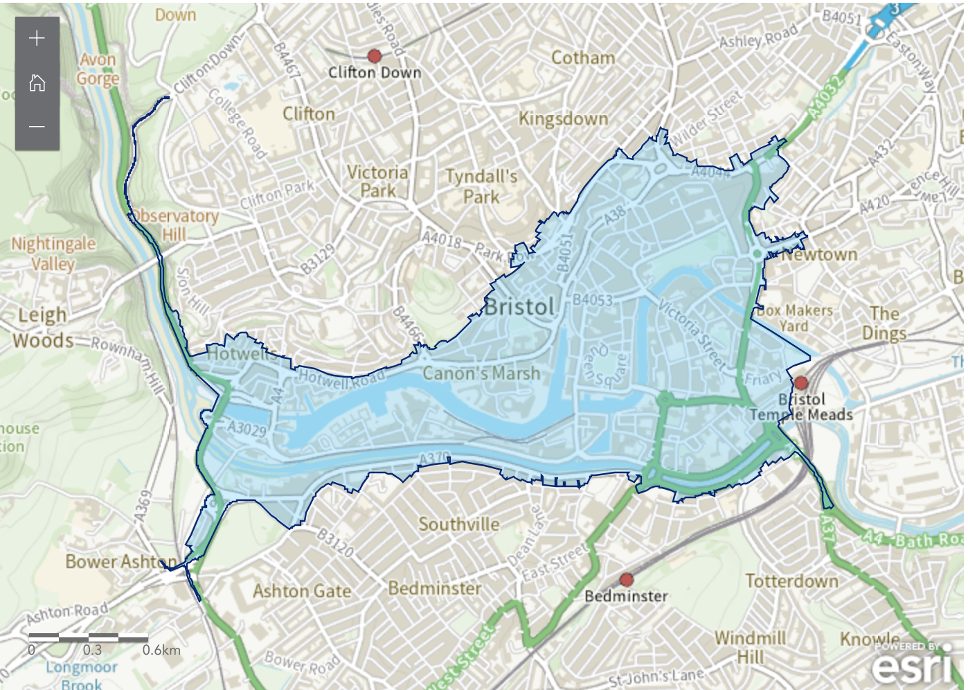 Bristol Clean Air Zone Map