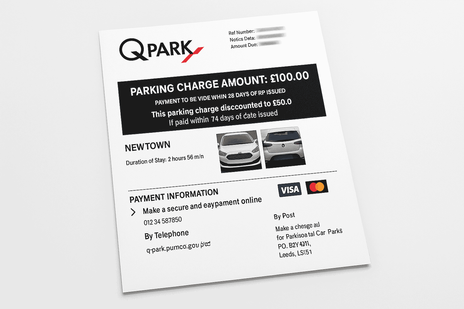 Q-Park sample parking charge