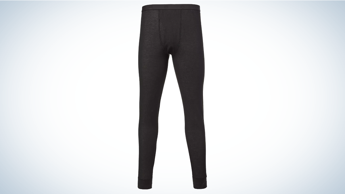 Magellan Outdoors Thermal Base Layer Pants on gray and white background
