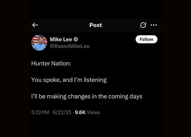 Mike Lee X post.