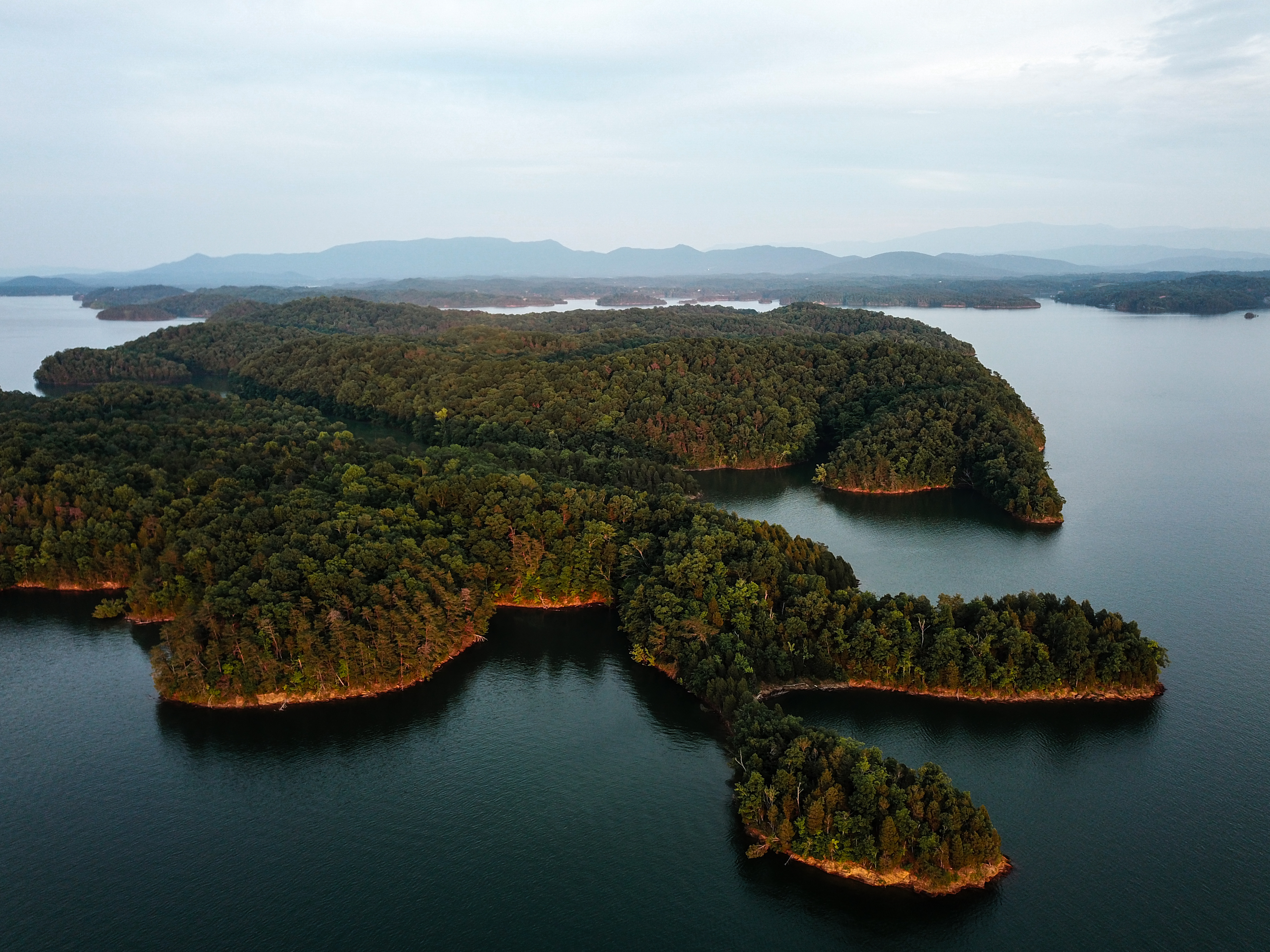 A fishing lake in Jefferson County, Tennessee. 