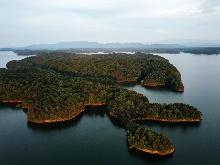 A fishing lake in Jefferson County, Tennessee.