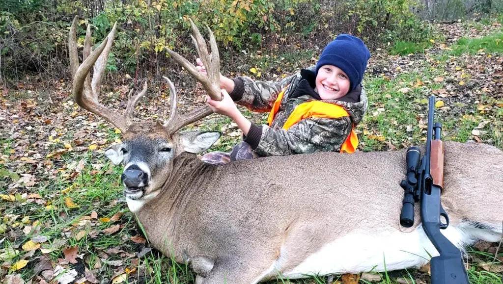 Zerl Lyon with big whitetail buck