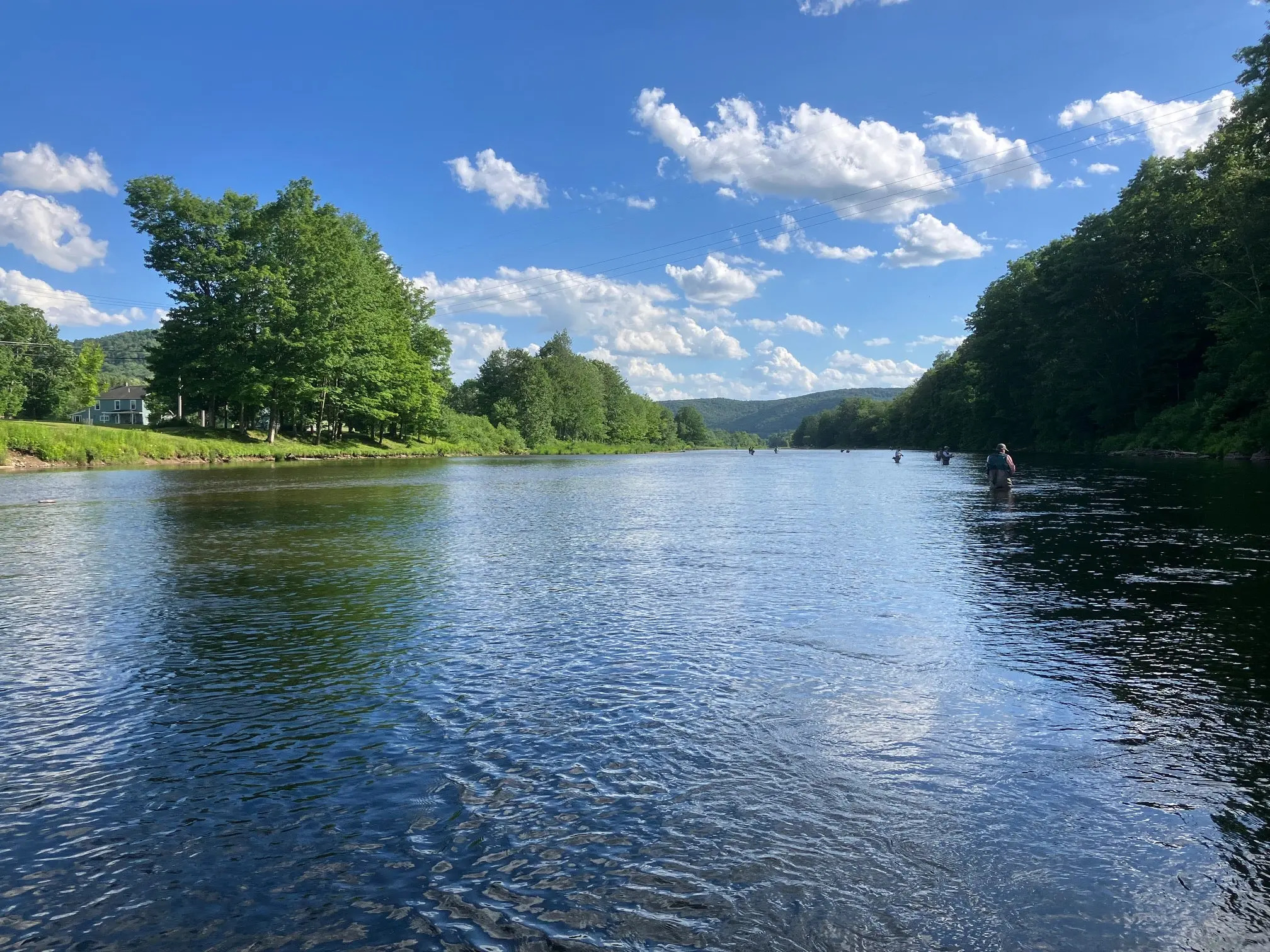 An image of the the West Branch of the Delaware River in Roscoe, New York. 