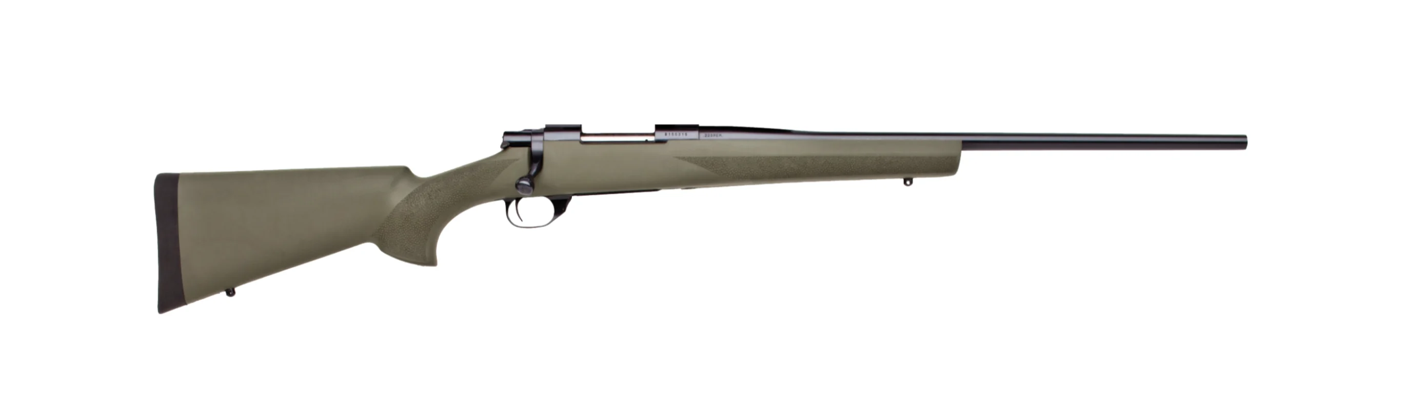 Howa Hogue bolt-action rifle on a white background. 